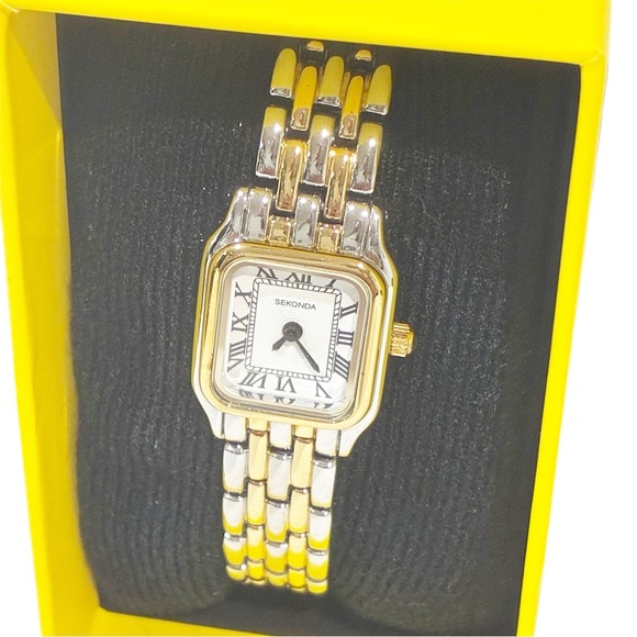 Sekonda Monica 20mm Quartz Watch in White Analogue DisplayTwo Tone Alloy Strap - Picture 1 of 3
